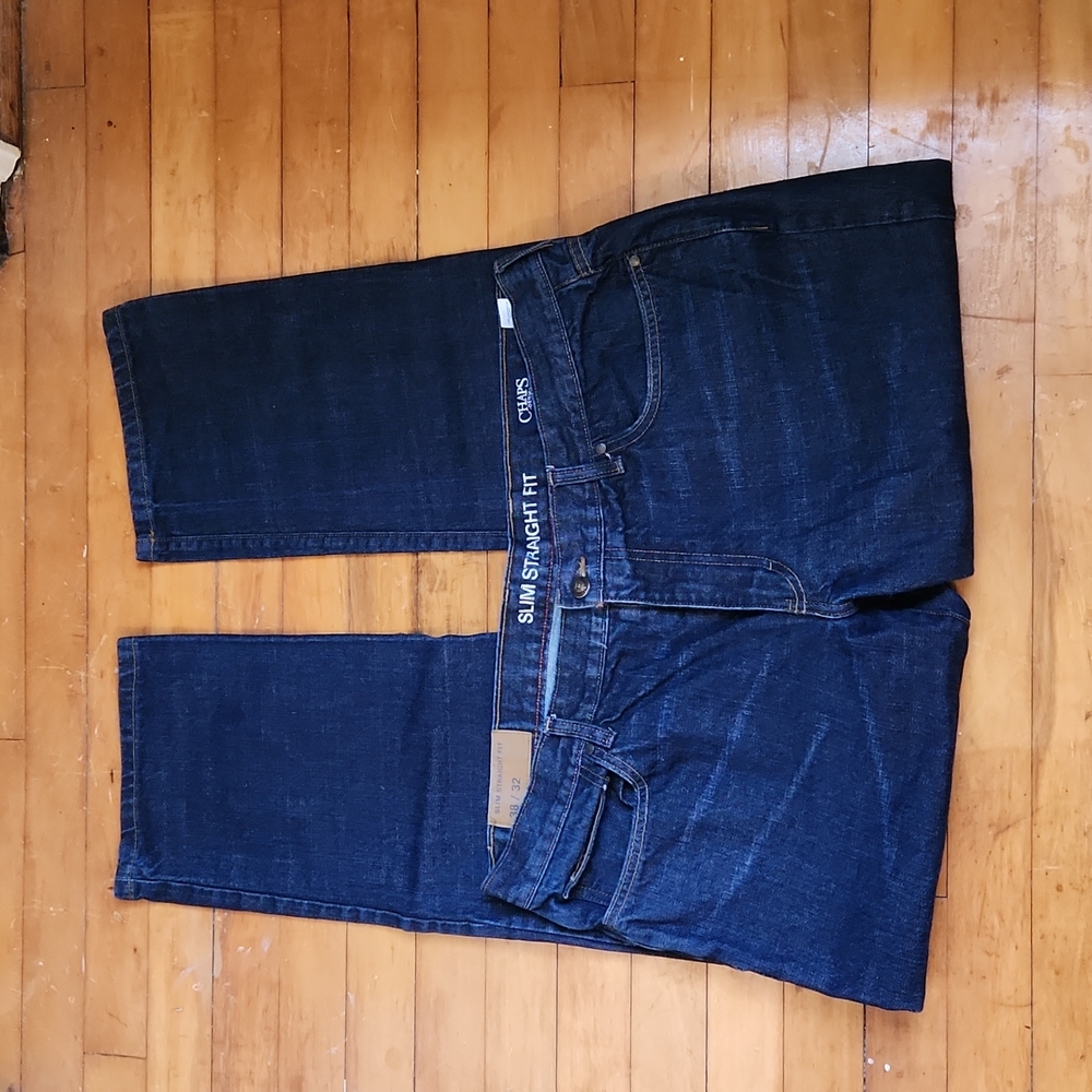 Chaps Dark Wash Slim Straight Fit Jeans 38 x 32